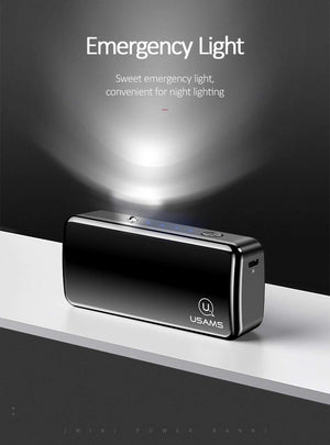 Planet Gates USAMS 2000mAh Ultra Light Mini USB Power Bank Portable 2000mah Powerbank External Battery LED Emergency Light for iPhone Samsung