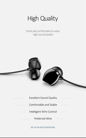 Planet Gates USAMS 3.5mm High Quality in-ear TPE Earphones Hifi Earbuds Bass Stereo Headset inear Smart Wired Ear phone Microphone EP-28