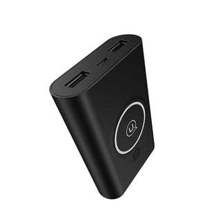 Planet Gates USAMS 5V 2A 2 USB Ports 8000mah QI Wireless Charger 5W Pad Power Bank Built-in Wireless Charging Universal Power Bank