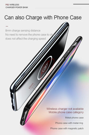 Planet Gates USAMS 5V 2A PB2 Type C Micro&2 USB Ports 10000mah Power Bank Qi Wireless Charger LED Display Powerbank Wireless External Battery