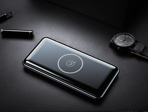Planet Gates USAMS 5V 2A PB2 Type C Micro&2 USB Ports 10000mah Power Bank Qi Wireless Charger LED Display Powerbank Wireless External Battery