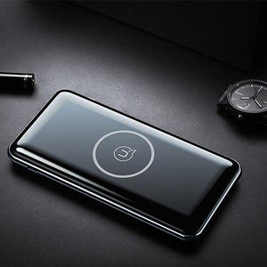 Planet Gates USAMS 5V 2A PB2 Type C Micro&2 USB Ports 10000mah Power Bank Qi Wireless Charger LED Display Powerbank Wireless External Battery