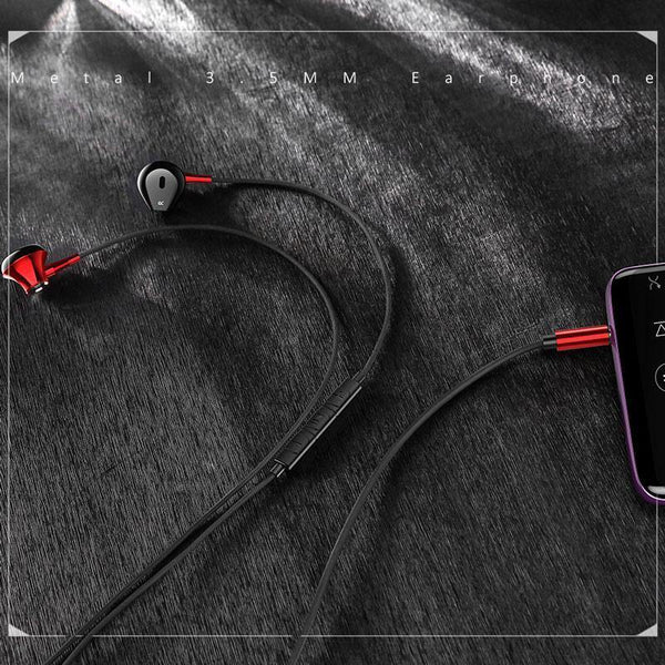 Planet Gates USAMS Metal 3.5mm in-ear Earphones Hifi Wired headset with Microphone 4D Stereo inear 3.5mm earphone for iphone samsung xiaomi