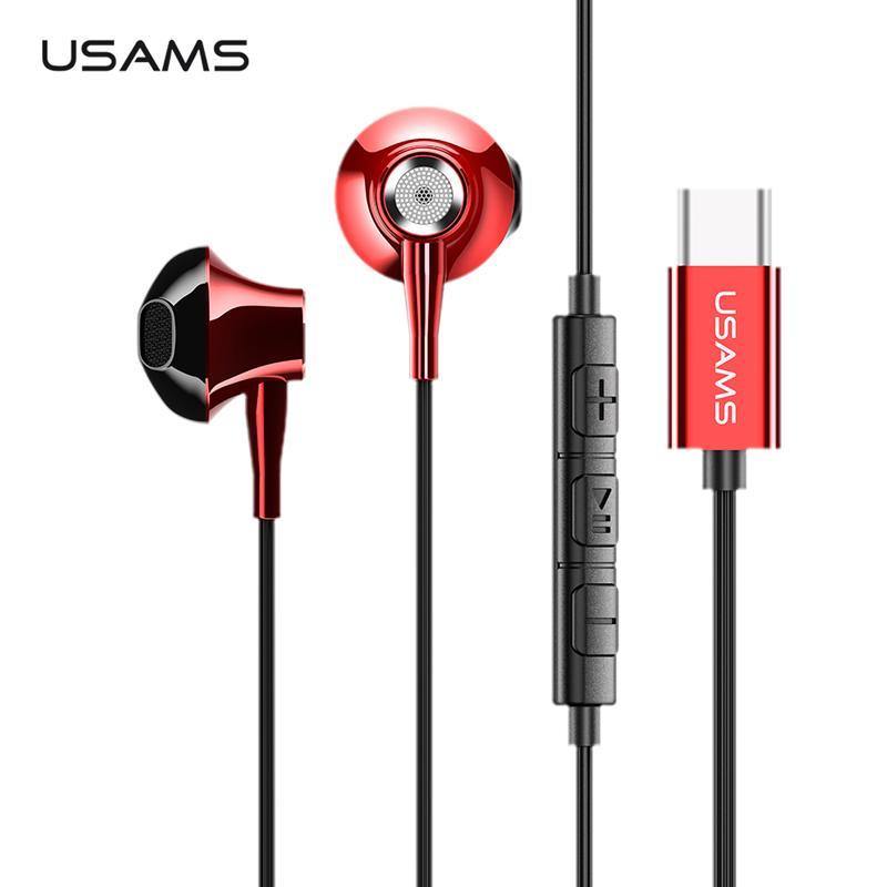 Planet Gates USAMS Metal Type C in-ear Earphone high quality Hifi Stereo headset Microphone Wired inear earphone type c for Samsung Huawei LG