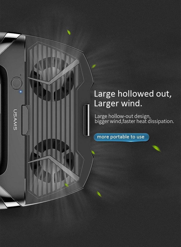 Planet Gates USAMS Mobile Phone Game Cooling Handle Phone Holder Dual Fans Phone Game Heatsink Charging Power Bank Noise reduction Game Pad