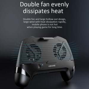 Planet Gates USAMS Mobile Phone Game Cooling Handle Phone Holder Dual Fans Phone Game Heatsink Charging Power Bank Noise reduction Game Pad