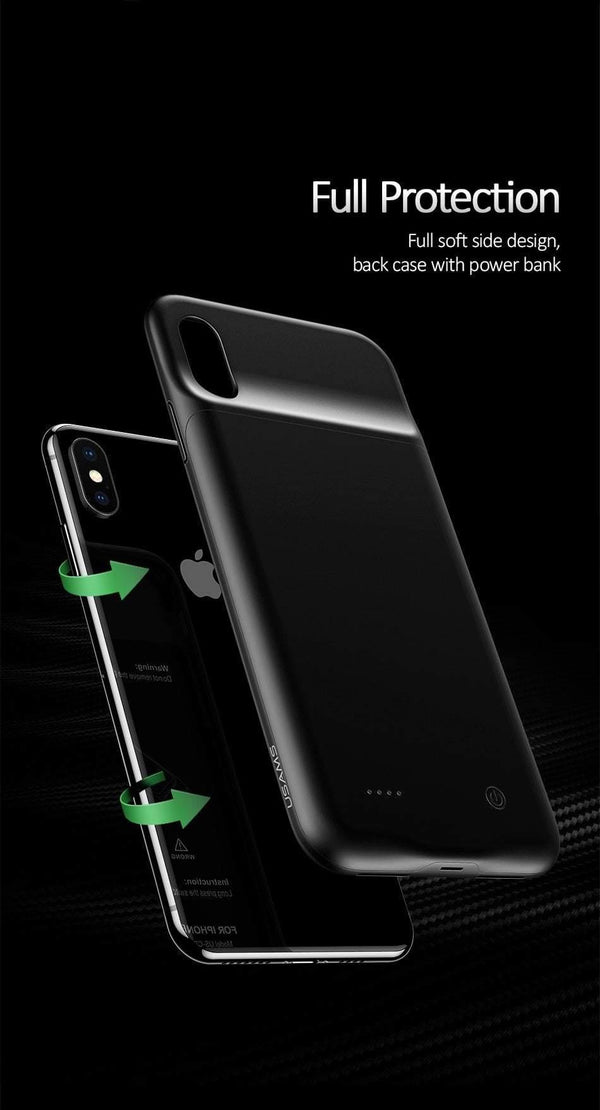 Planet Gates USAMS  Smart Battery Case Charger  For iPhone XR XS Max,Battery Case External Power Bank Backup Powerbank for iPhone X XS