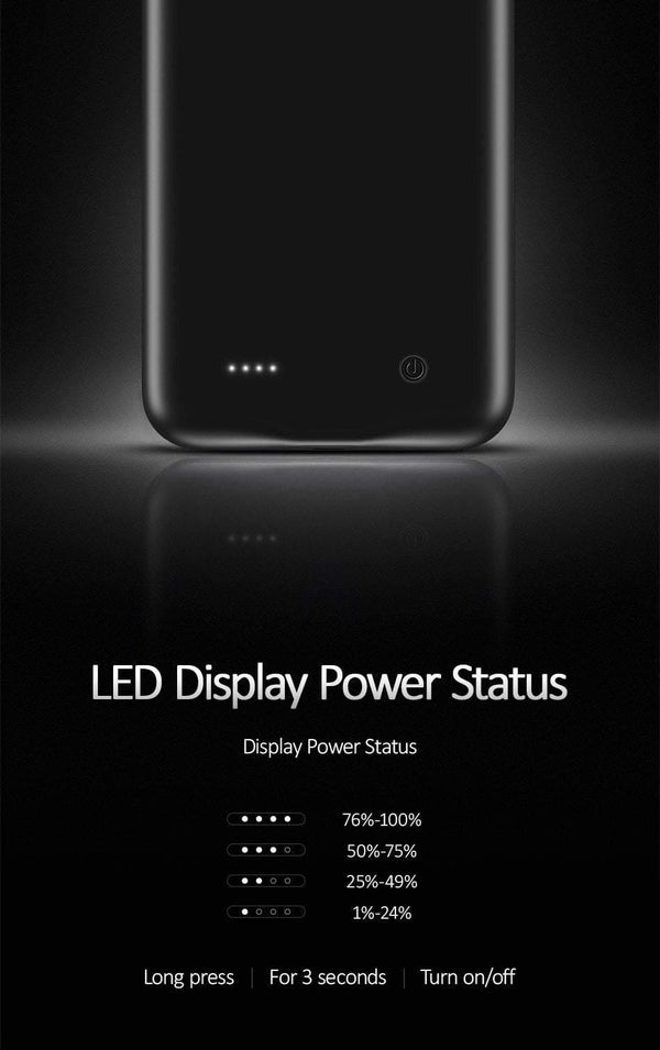 Planet Gates USAMS  Smart Battery Case Charger  For iPhone XR XS Max,Battery Case External Power Bank Backup Powerbank for iPhone X XS