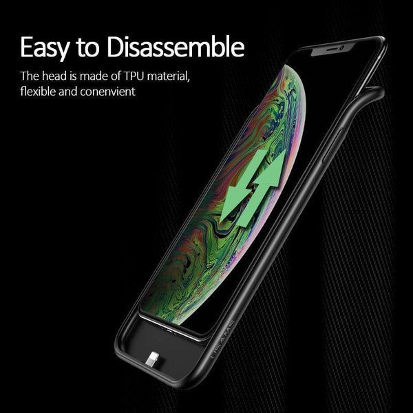 Planet Gates USAMS  Smart Battery Case Charger  For iPhone XR XS Max,Battery Case External Power Bank Backup Powerbank for iPhone X XS