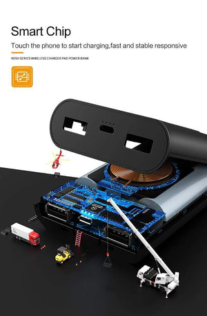 Planet Gates USAMS Wireless Charge Power Bank Dual USB Output Portable External Battery Charging For iphone X 8 samsung S9 huawei xiaomi