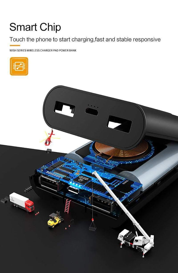 Planet Gates USAMS Wireless Charge Power Bank Dual USB Output Portable External Battery Charging For iphone X 8 samsung S9 huawei xiaomi