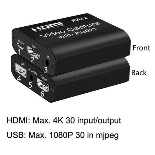 Planet Gates USB 2.0 Audio Black 4K 60hz Loop Out HDMI Capture Card Audio Video Recording Plate Live Streaming USB 2.0 3.0 1080p Grabber for PS4 Game DVD Camera