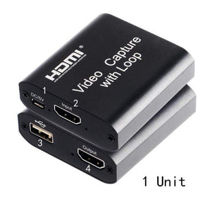 Planet Gates USB 2.0 Black 4K 60HZ USB 3.0 Loop Out Audio Video Capture Card 1080P 60fps HDMI Video Grabber Box for PS4 Game Camera Recorder Live Streaming