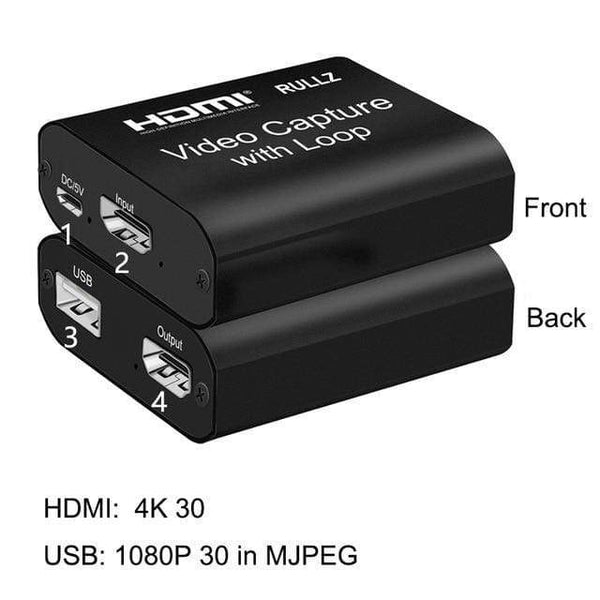 Planet Gates USB 2.0 Loop Black 4K 60hz Loop Out HDMI Capture Card Audio Video Recording Plate Live Streaming USB 2.0 3.0 1080p Grabber for PS4 Game DVD Camera