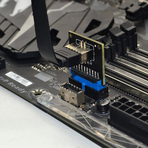 Planet Gates USB 3.0 19-Pin Internal Header to USB 3.1 / 3.2 Type C Key A 20-Pin Converter Laptop Docking Station Power Adapter