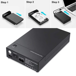 Planet Gates USB 3.0 2.5" 3.5" SATA Hard Drive Disk External Enclosure SSD HDD Disk Case Box Support UASP 8TB Drives OTB One Touch Backup