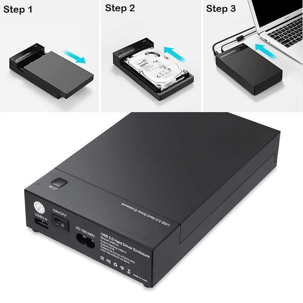Planet Gates USB 3.0 2.5" 3.5" SATA Hard Drive Disk External Enclosure SSD HDD Disk Case Box Support UASP 8TB Drives OTB One Touch Backup