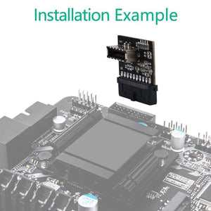 Planet Gates USB 3.0 (3.1 Gen 2) Internal IDC 20 Pin Motherboard Header to A-Key 20Pin Female Header Converter for Type C Panel Mount Adapter