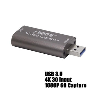 Planet Gates USB 3.0 4K Video Capture Card USB 3.0 USB2.0 HDMI-compatible Grabber Recorder for PS4 Game DVD Camcorder Camera Recording Live Streaming