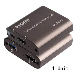 Planet Gates USB 3.0 Coffee 4K 60HZ USB 3.0 Loop Out Audio Video Capture Card 1080P 60fps HDMI Video Grabber Box for PS4 Game Camera Recorder Live Streaming