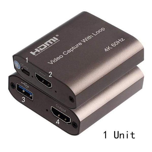Planet Gates USB 3.0 Coffee 4K 60HZ USB 3.0 Loop Out Audio Video Capture Card 1080P 60fps HDMI Video Grabber Box for PS4 Game Camera Recorder Live Streaming
