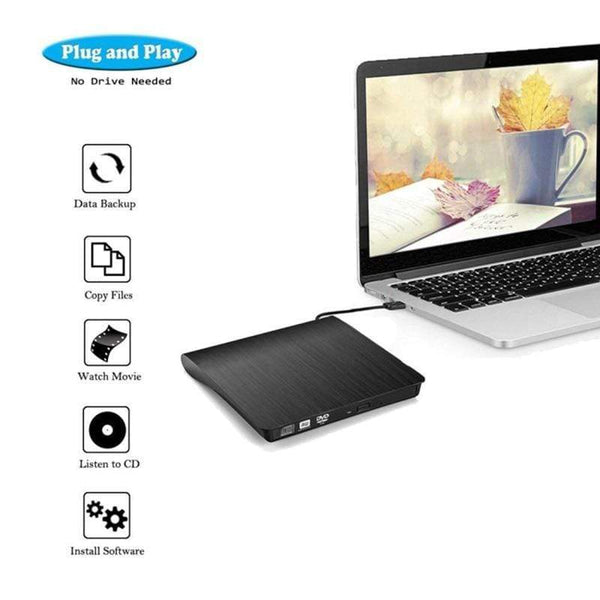 Planet Gates USB 3.0 DVD-RW External Optical Drive Slim CD ROM Disk Reader DVD RW Burner CD Writer for Desktop PC Laptop Tablet DVD Player