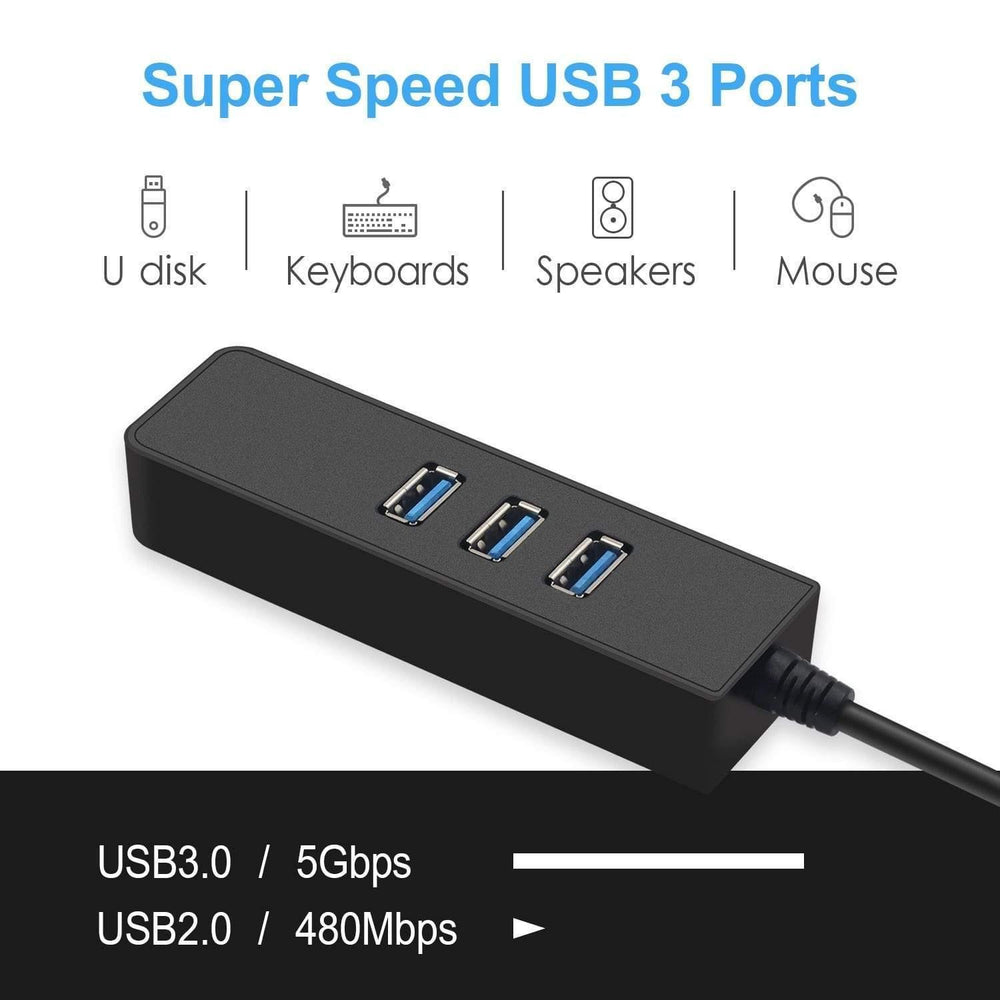 Planet Gates USB 3.0 Ethernet Adapter with 3 Ports USB 3.0 HUB USB rj45 Gigabit Ethernet Lan 10/100/1000 Mbps Network Card