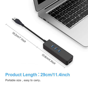 Planet Gates USB 3.0 Ethernet Adapter with 3 Ports USB 3.0 HUB USB rj45 Gigabit Ethernet Lan 10/100/1000 Mbps Network Card