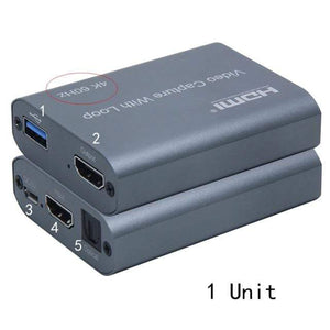 Planet Gates USB 3.0 Navy 4K 60HZ USB 3.0 Loop Out Audio Video Capture Card 1080P 60fps HDMI Video Grabber Box for PS4 Game Camera Recorder Live Streaming
