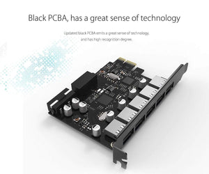 Planet Gates USB 3.0 PCI-E Expansion Card 5 Ports Hub Adapter External Controller Express Card with 4-pin Power Connector Cord