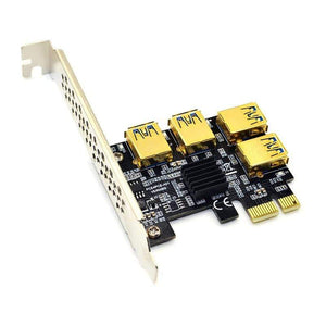 Planet Gates USB 3.0 PCI-E Express 1x to 16x Riser Card Adapter PCIE 1 to 4 Slot PCIe Port Multiplier Card for BTC Bitcoin Miner Mining