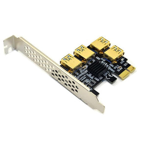Planet Gates USB 3.0 PCI-E Express 1x to 16x Riser Card Adapter PCIE 1 to 4 Slot PCIe Port Multiplier Card for BTC Bitcoin Miner Mining