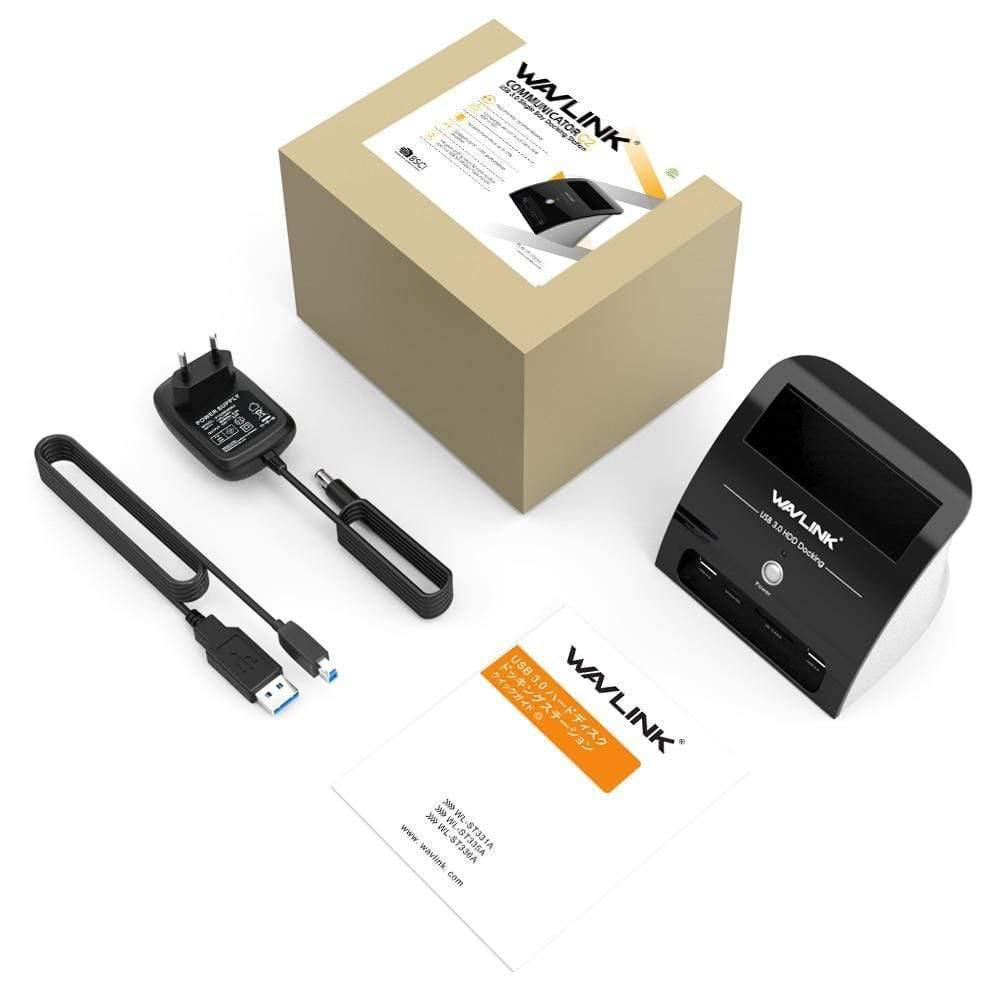 USB 3.0 SATA HDD Docking Station with Card Reader Slot SATA Hard Drive External Enclosure case for 2.5/3.5 inch HDD SSD