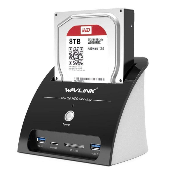 USB 3.0 SATA HDD Docking Station with Card Reader Slot SATA Hard Drive External Enclosure case for 2.5/3.5 inch HDD SSD