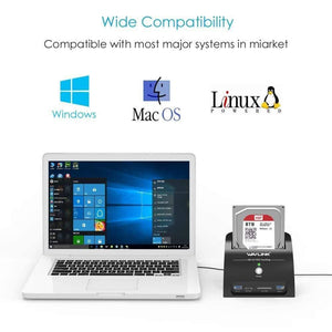 USB 3.0 SATA HDD Docking Station with Card Reader Slot SATA Hard Drive External Enclosure case for 2.5/3.5 inch HDD SSD