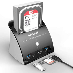 USB 3.0 SATA HDD Docking Station with Card Reader Slot SATA Hard Drive External Enclosure case for 2.5/3.5 inch HDD SSD