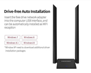 Planet Gates USB 3.0 Wireless Wifi Adapter Dual Band 2.4+5 GHz 150 -1300 Mbps 802.11AC 802.11 a/b/n/g/ac with 2*6dbi Wi fi Antennas