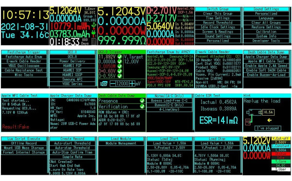 Planet Gates USB 3.1 Power Meter Tester Digital Multimeter Current Tester Voltage Detector Lua interpreter integrated DC 26V 6A AVHzY CT3