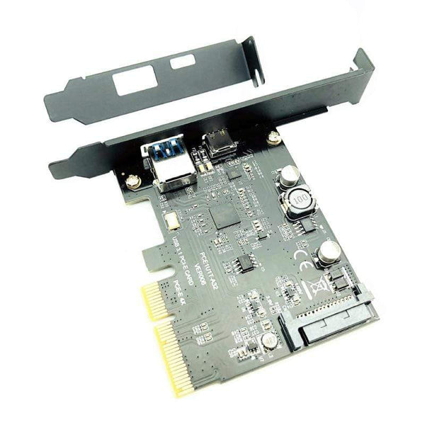Planet Gates USB 3.1 Type C PCIe Expansion Card PCI-E to USB3.1 GEN 2 10Gbps USB Type-C + USB3.0 Type A Riser Card PCI Express x4 USB Adapter