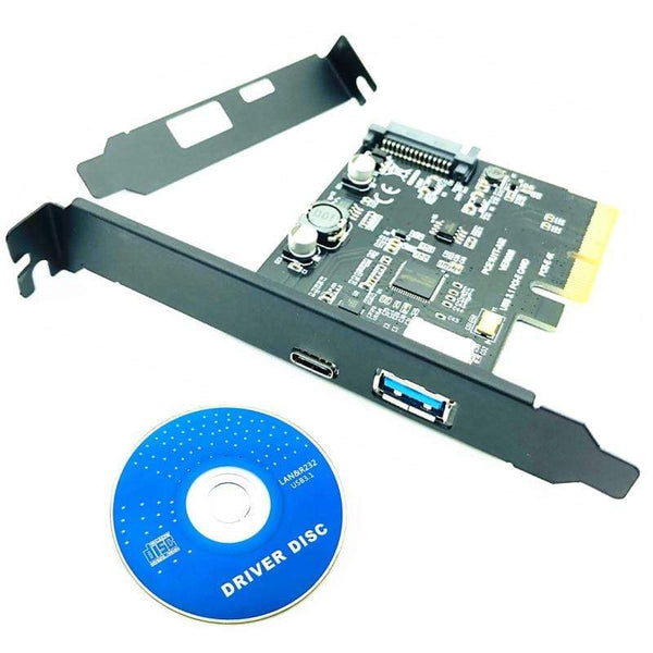 Planet Gates USB 3.1 Type C PCIe Expansion Card PCI-E to USB3.1 GEN 2 10Gbps USB Type-C + USB3.0 Type A Riser Card PCI Express x4 USB Adapter