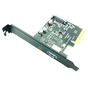 Planet Gates USB 3.1 Type C PCIe Expansion Card PCI-E to USB3.1 GEN 2 10Gbps USB Type-C + USB3.0 Type A Riser Card PCI Express x4 USB Adapter