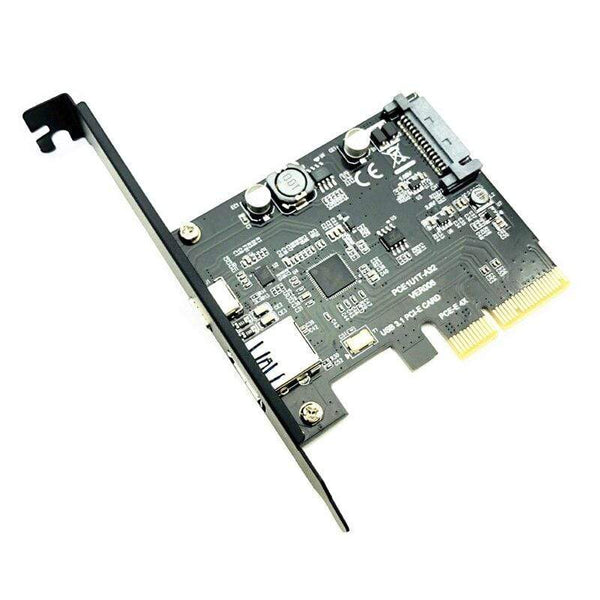 Planet Gates USB 3.1 Type C PCIe Expansion Card PCI-E to USB3.1 GEN 2 10Gbps USB Type-C + USB3.0 Type A Riser Card PCI Express x4 USB Adapter