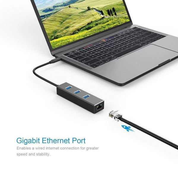 Planet Gates USB C Ethernet Adapter USB C Hub to Ethernet External RJ45 LAN Adapter USB-C Network Card