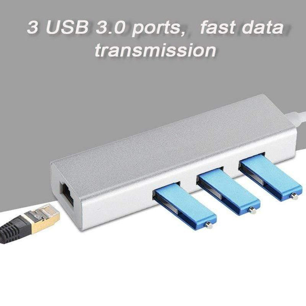 Planet Gates USB Ethernet Adapter 3 Ports USB 3.0 Hub USB to Rj45 1000Mbps Lan Network Card