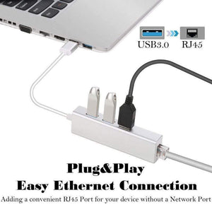 Planet Gates USB Ethernet Adapter 3 Ports USB 3.0 Hub USB to Rj45 1000Mbps Lan Network Card