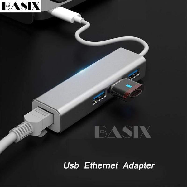 Planet Gates USB Ethernet Adapter 3 Ports USB 3.0 Hub USB to Rj45 1000Mbps Lan Network Card