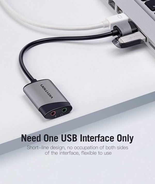 Planet Gates USB External Sound Card USB to 3.5mm Audio Adapter USB to Earphone Microphone for Macbook Computer Laptop PS4 Sound Card