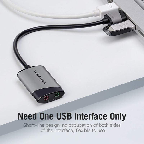 Planet Gates USB External Sound Card USB to 3.5mm Audio Adapter USB to Earphone Microphone for Macbook Computer Laptop PS4 Sound Card