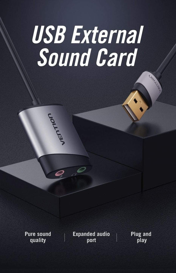 Planet Gates USB External Sound Card USB to 3.5mm Audio Adapter USB to Earphone Microphone for Macbook Computer Laptop PS4 Sound Card