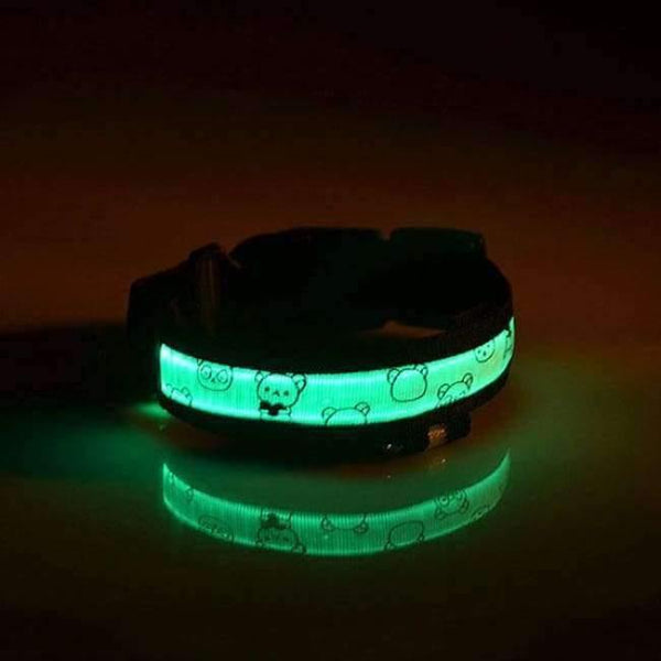 Planet Gates USB Green / S Dog Collar Nylon Creative Printing Style Night Lighting LED Flashing Growing Pet Dog Necklace Collar Luminous Pet Products